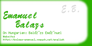 emanuel balazs business card